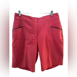 EP Pro pink flat front Bermuda golf shorts